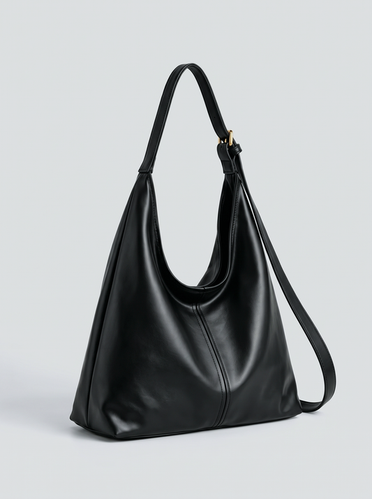 Evie | Women’s Shoulder Bag | Shoulder Strap Slouchy Shape Everyday Use - black, image 01 - Glorysoul