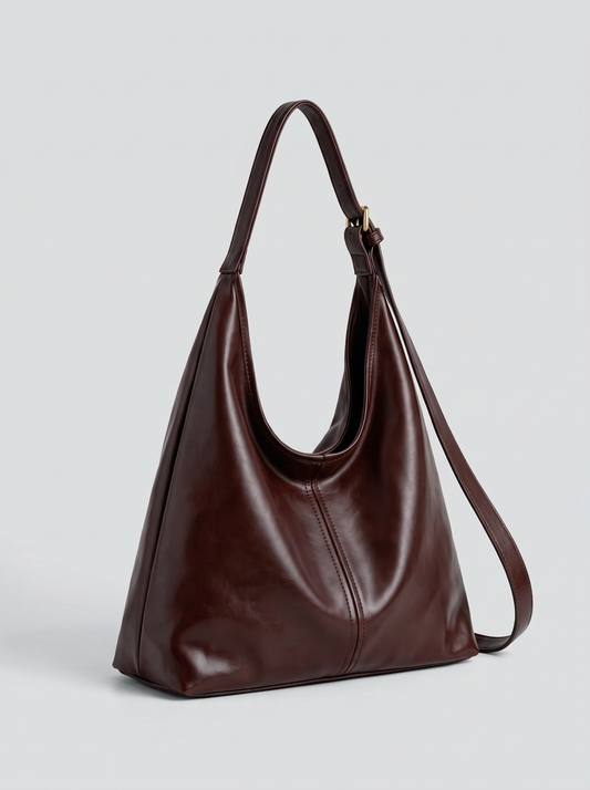 Evie | Women’s Shoulder Bag | Shoulder Strap Slouchy Shape Everyday Use - brown, image 02 - Glorysoul