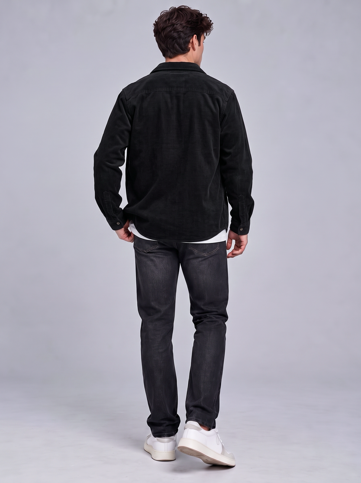 Harry | Men’s Button-Front Overshirt | Point Collar Chest Pockets Everyday Wear - black, image 04 - Glorysoul